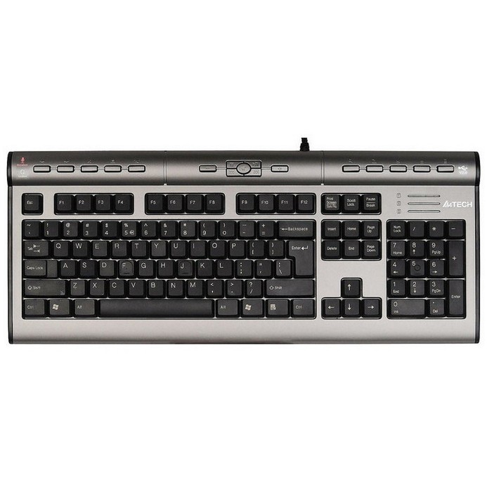Клавиатура A4Tech KL-7mu серебристый/черный