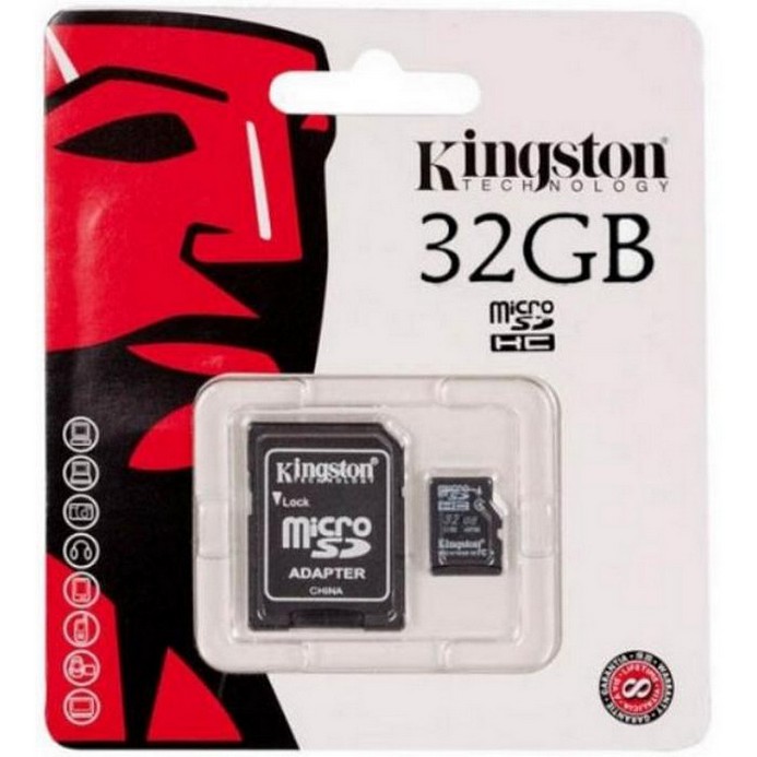 Карта памяти Kingston Micro SDHC 32Гб Class10 High-Capacity + адаптер