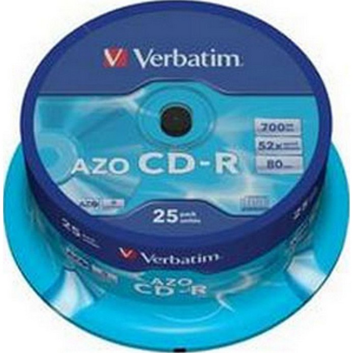 Оптический диск Verbatim 25 дисков 700Мб 48/52х CRISTAL AZO cake (43352)